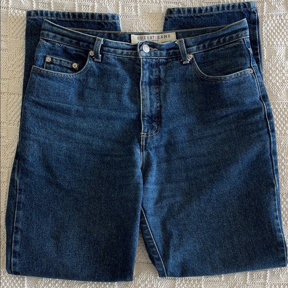 GUESS Vintage Men's Classic 001 Classic fit Straight leg Dark Blue Jean 34x32